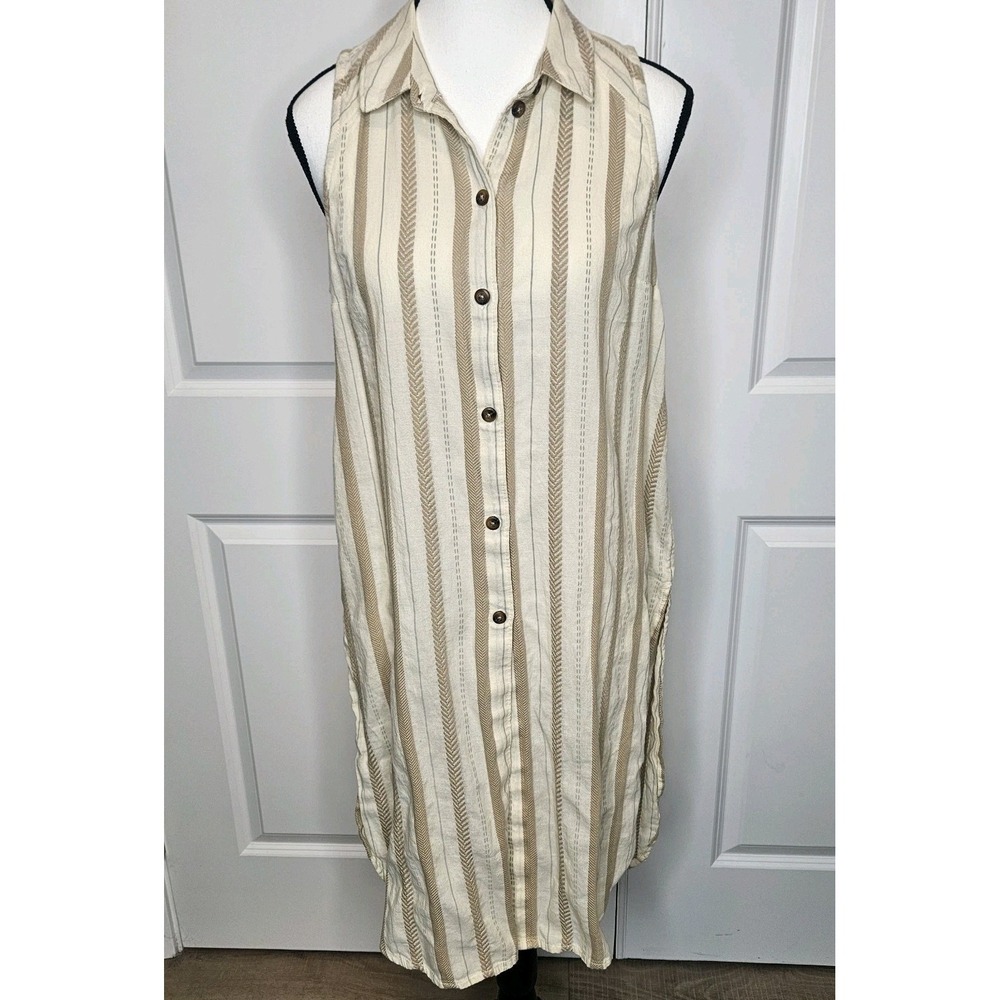 Anthropologie Delphine Textured Tunic Dress Size Small High Slit Sides Boho